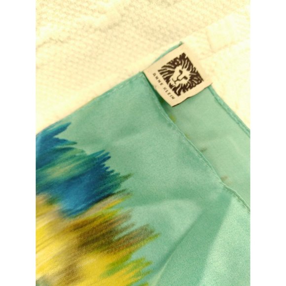 Anne Klein beautiful abstract distorted impressionist style Silk scarf 13"X60" - Picture 5 of 14